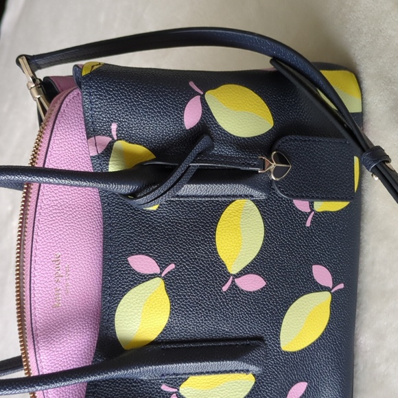 Kate Spade Margaux Medium Satchel Bag Blue Lemon Zest Satchel Purse - Picture 7 of 16